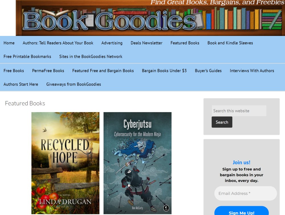 book goodies website