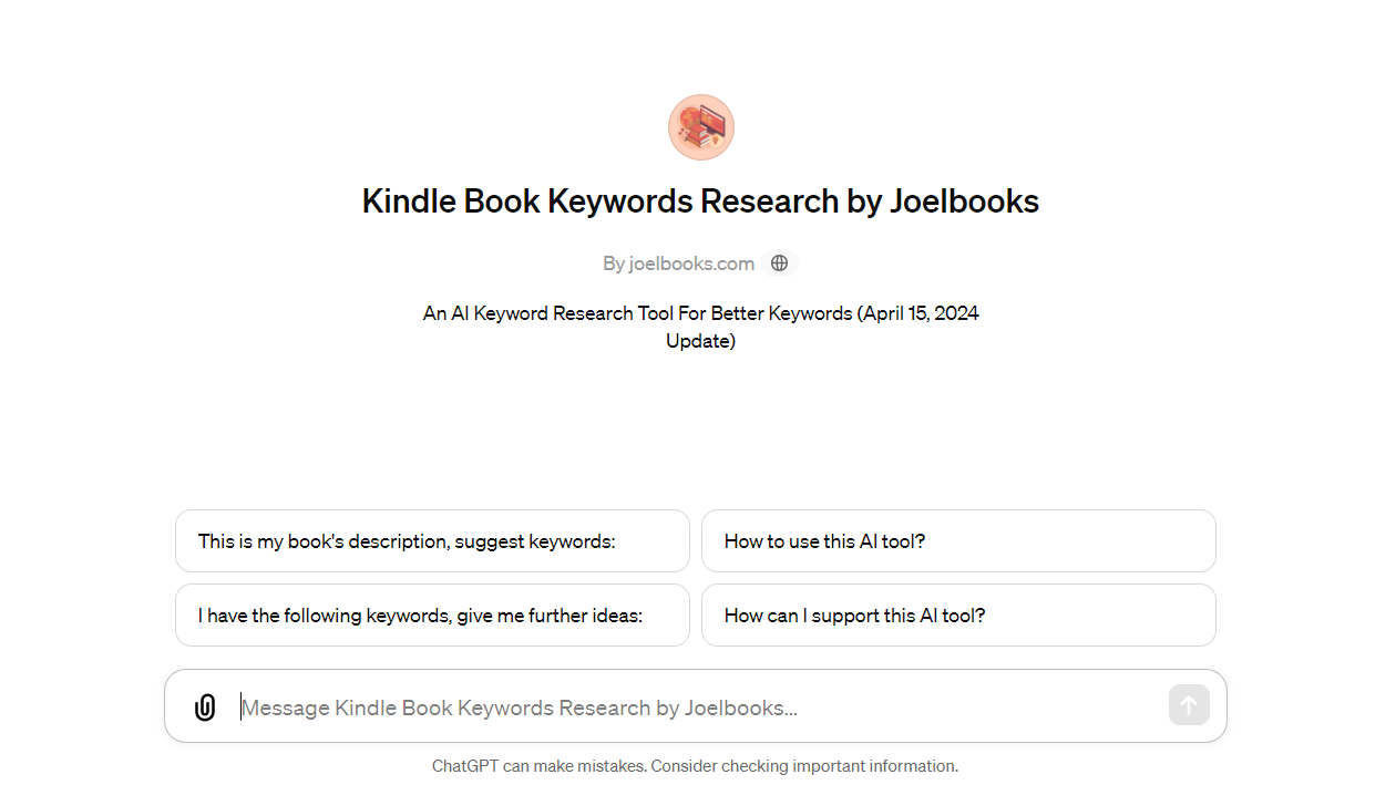 Kindle book keywords research ai tool